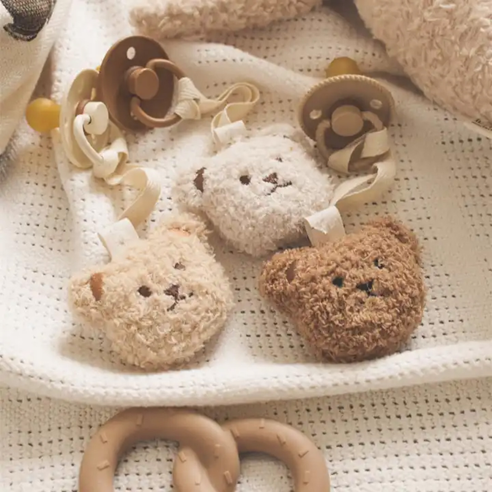 Baby Products Nipples - แฟชั่นตุ๊กตาผู้ถือ Pacifier เด็กปักหมี Face Moon คลิปสําหรับทารกแรกเกิดเด็กผ้าพันคอของเล่นเด็กวัยหัดเดินของขวัญ