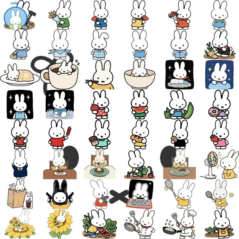 Baby Products Poster - โปสเตอร์ตกแต่งลายการ์ตูนมิฟฟี่สุดน่ารัก ซีรีส์การ์ตูนกระต่ายน้อยแสนซน สำหรับตกแต่งเคสแล็ปท็อปและกระเป๋าเดินทาง