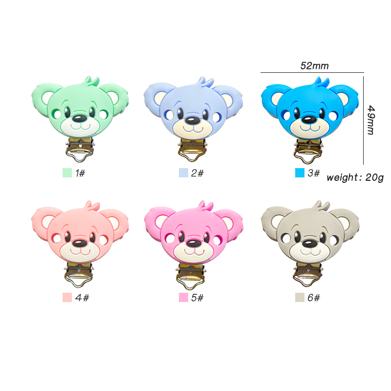 Baby Products Photos - คลิปจุกนมหลอกซิลิโคนรูปหมี 3 ชิ้น DIY สำหรับเด็กกัดเล่น สร้อยคอ