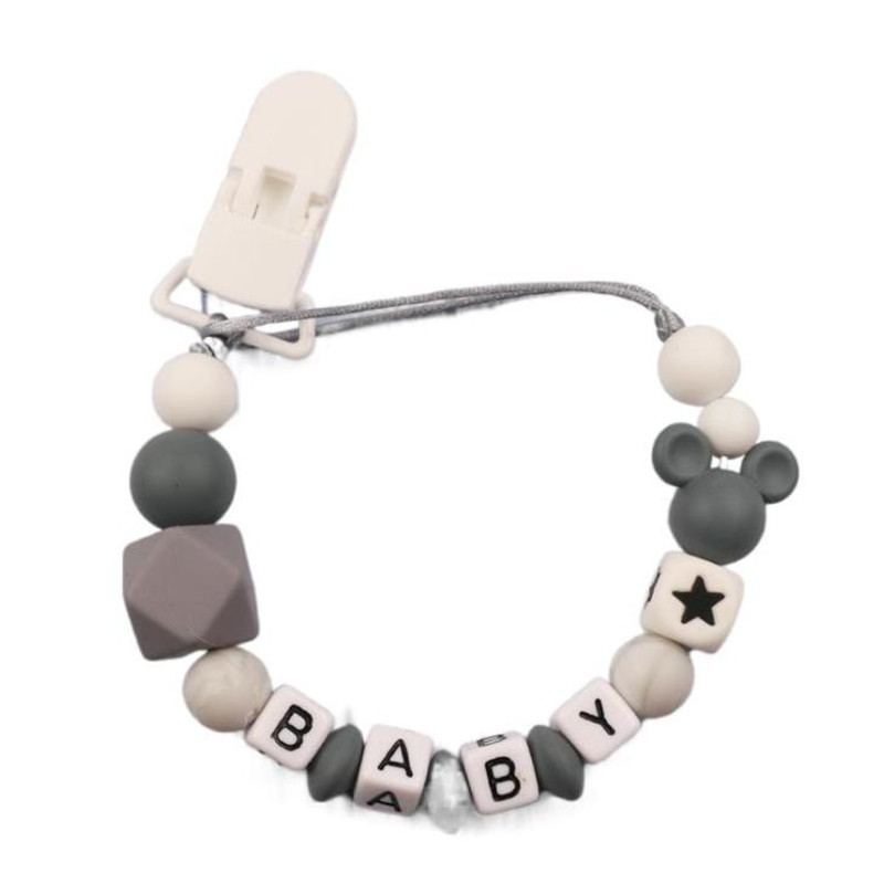 Baby Products Nipples - เด็กส่วนบุคคลชื่อซิลิโคน Pacifier คลิปทารกแรกเกิด Dummy ปลอดภัยการงอกของฟันโซ่ยางกัดผู้ถือ Pacifier