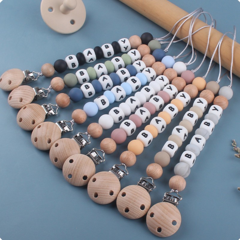 Baby Products Nipples - ที่หนีบจุกนมหลอกแบบซิลิโคน ปรับแต่งชื่อได้ สายคล้องจุกนมหลอกสำหรับเด็ก ของเล่นกัดแทะ ของขวัญวันเกิดเด็ก ของขวัญสำหรับงานเลี้ยงฉลองทารก