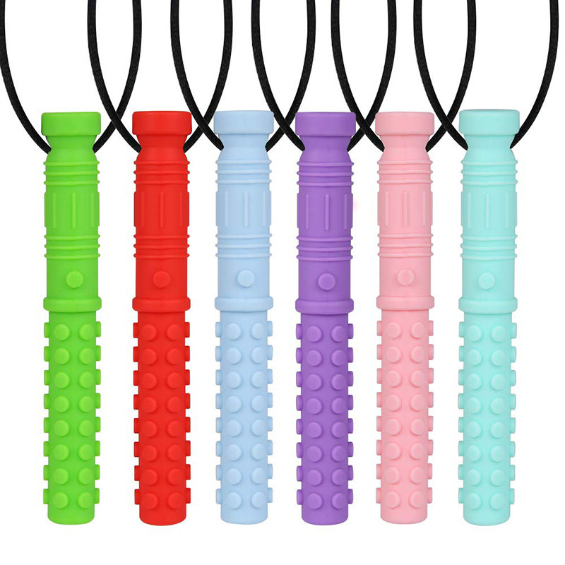 Baby Products You Need - 6PCSซิลิโคนเนื้อChewสร้อยคอเด็กTeetherออทิสติกSensory Chewจี้Oralมอเตอร์เครื่องมือสําหรับความต้องการพิเศษADHD