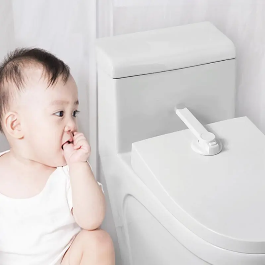 Baby Products You Need - ล็อคห้องน้ําเด็กพร้อมกาว 3 ม. ติดตั้งง่ายไม่ต้องใช้เครื่องมือเหมาะสําหรับผลิตภัณฑ์ที่ปลอดภัยในห้องน้ํามาตรฐานส่วนใหญ่สําหรับเด็กและสัตว์เลี้ยง