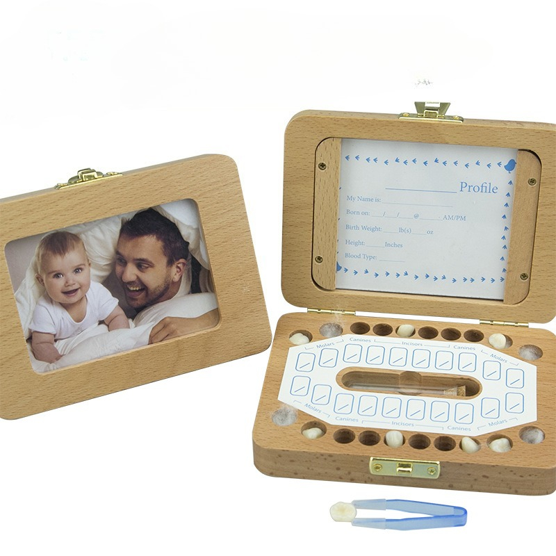 กรอบรูปไม้กล่องฟันเด็กเด็กนมฟั - Baby Products Photos บทวิจารณ์และราคา